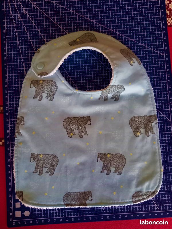 Bavoir bébé 0/ 1 an, tissu ours Baloo + tissu éponge (image 5)