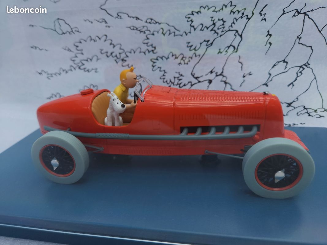 VOITURE MINIATURE TINTIN "LE BOLIDE ROUGE" HACHETTE COLLECTIONS 1/24 - 1.24eme EUR 55,50