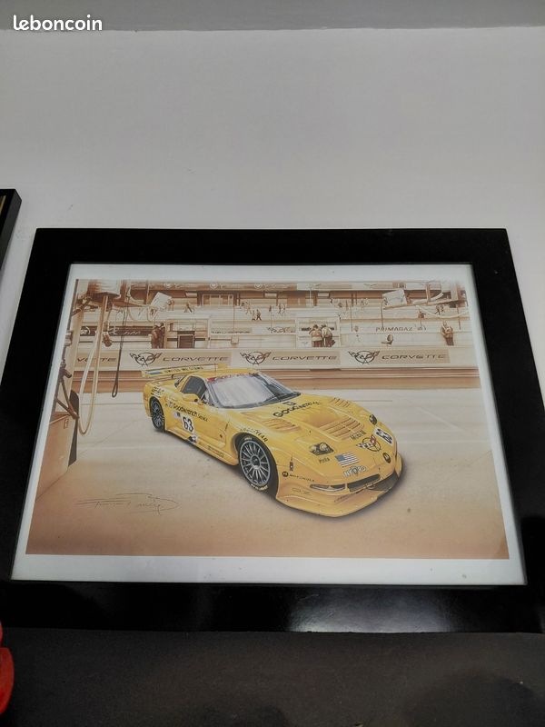 Cadre lithographie chevrolet corvette c5r (image 1)
