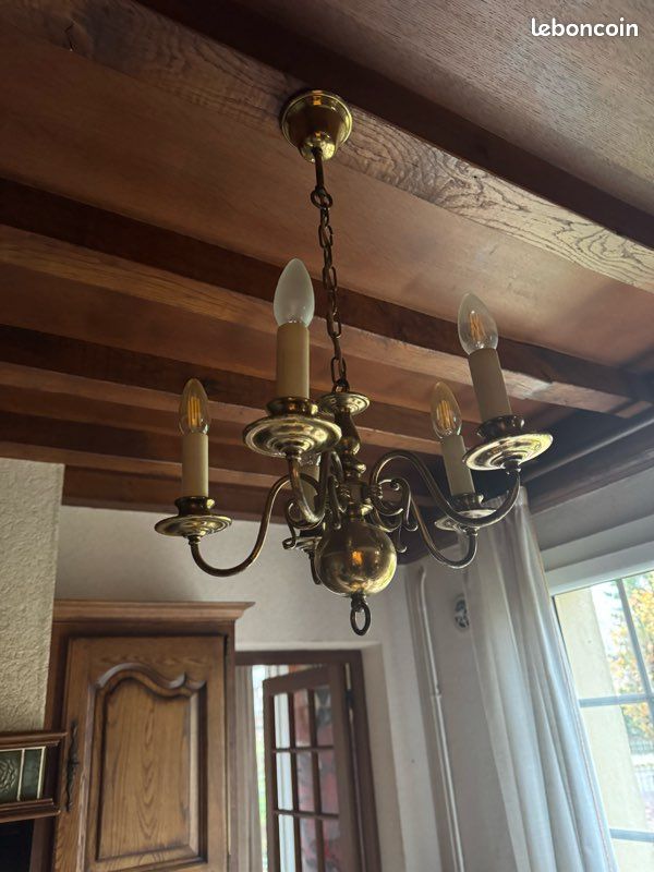 Lustre en laiton style vintage (image 3)