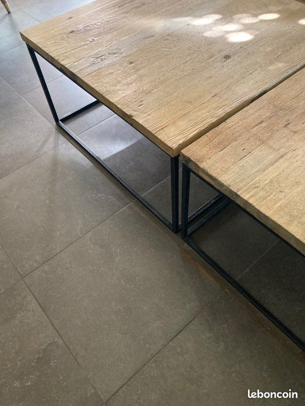 Tables basses bois et métal (image 1)