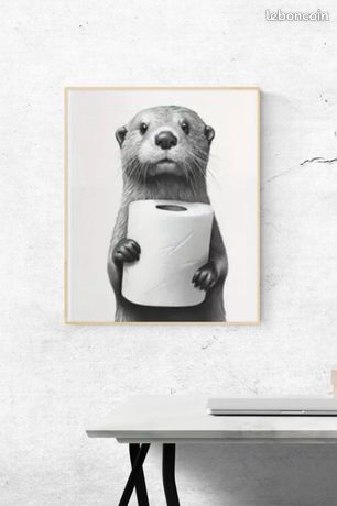 Planche à Découper Drôle "Attention Fou Loutre" - Bois 20x30cm - Cadeau Déco Cuisine
