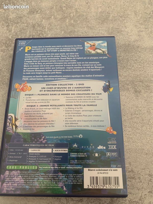 DVD le monde de Nemo édition collecteur (image 5)