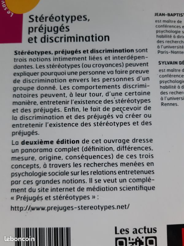 Livre Stéréotypes, préjugés et discriminations (image 4)