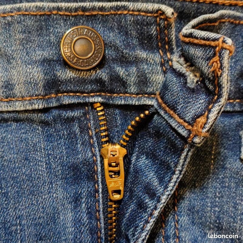 Short Levi’s femme W26 bleu denim recoupé taille FR 34/36 vintage #cdp447 (image 5)