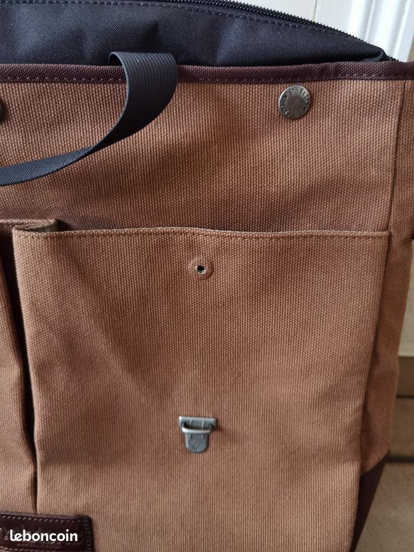 Sac besace HELSTON'S coton + cuir (image 3)