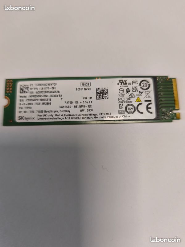 SSD M.2 NVMe 256 Go SK Hynix – TBE - Accessoires informatique