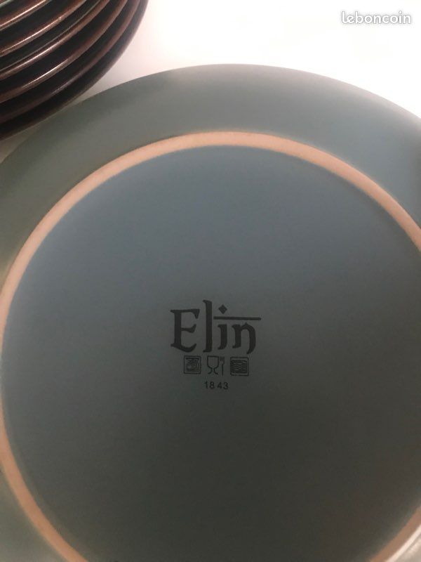 Lot de 8 assiettes en grès bleu (image 7)