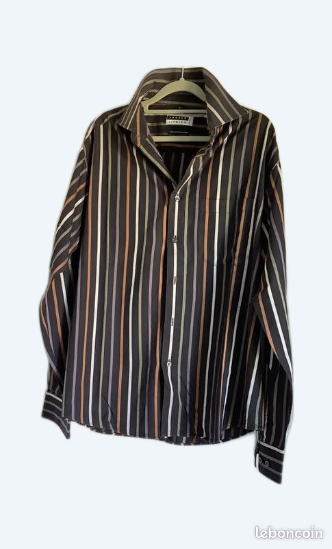 Chemise Homme Angelo Litrico - Taille L, 100% Coton, Rouge, Occasion Très Bon état