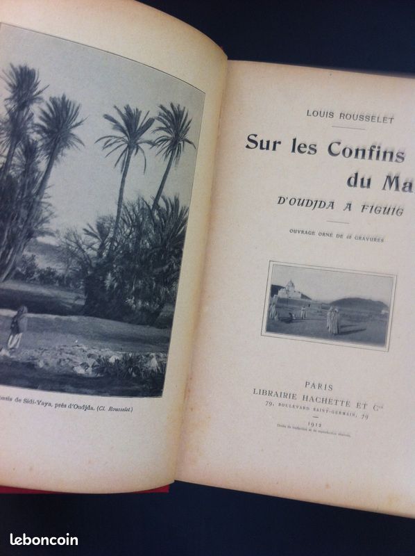 Livre ancien (1912) : Sur les confins du Maroc, de Louis Rousselet (RER A possible) (image 1)