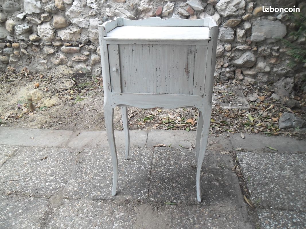Table de chevet RARE très ancienne ouverture par rouleau coulissant (image 3)