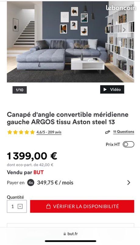 Vend canapé d’angle (image 5)