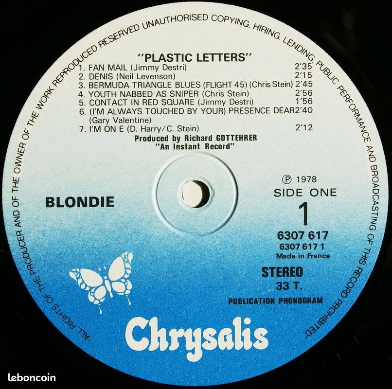 Blondie "Plastic Letters" 1978 - 33t vinyle (image 3)