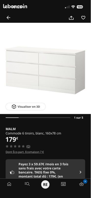 Commode 6 tiroirs (image 1)