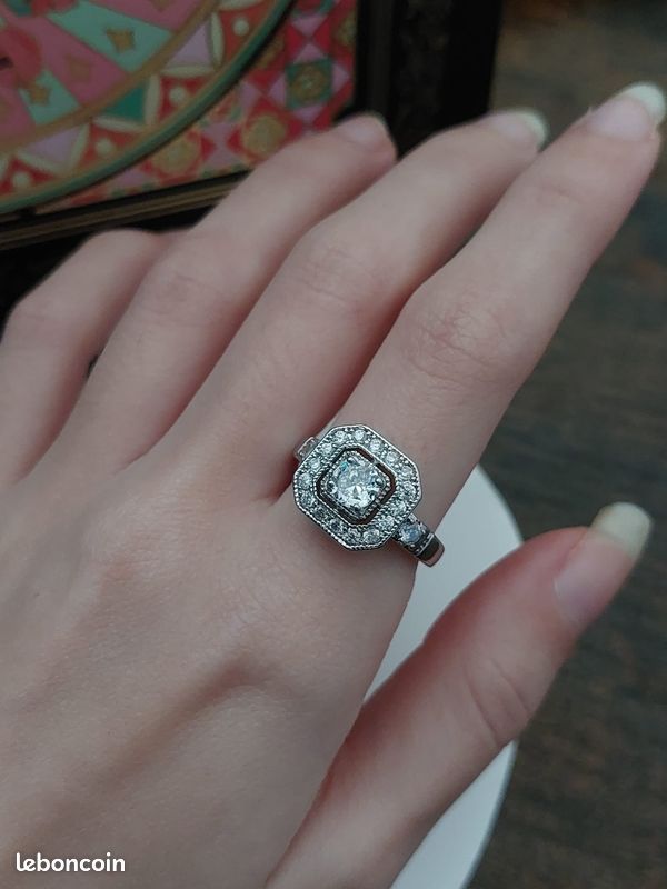 Bague Vintage Acier Inoxydable et Zircon Blanc - Élo Atelier Créa – Élo Atelier Créa