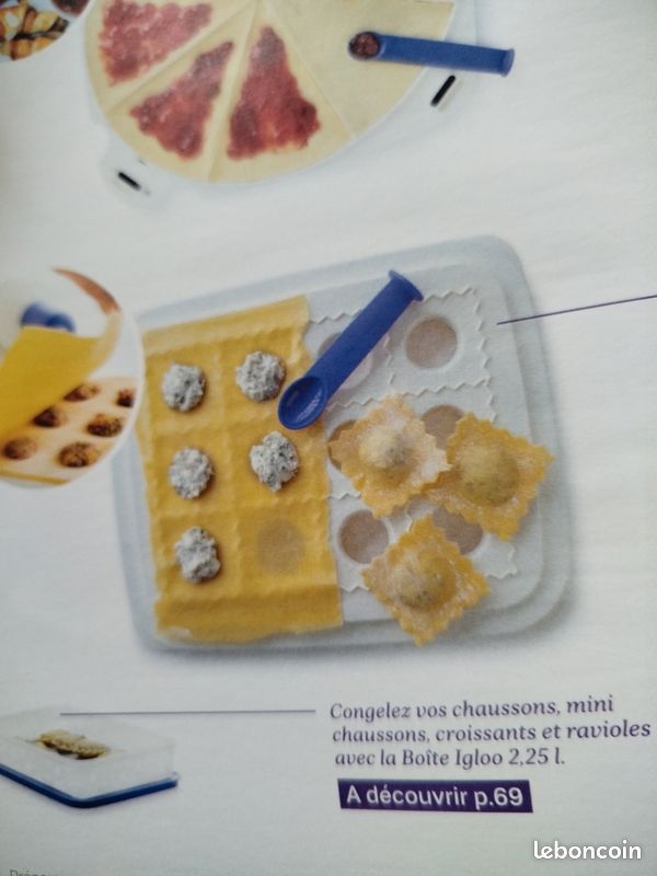 Moule à Raviolis Tupperware Party + Grande Boîte Jaune - Fabrication Française
