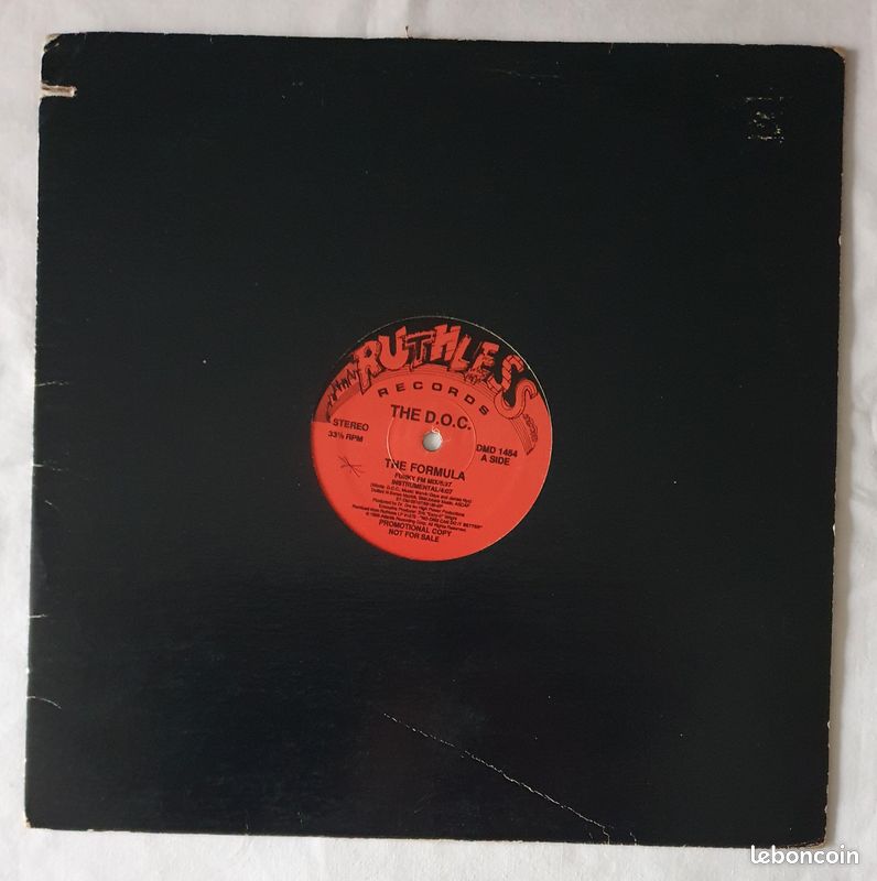 Ruthless Records - The D.O.C. - The Formula (produit par Dr Dre) Maxi Vinyle Original US (image 1)