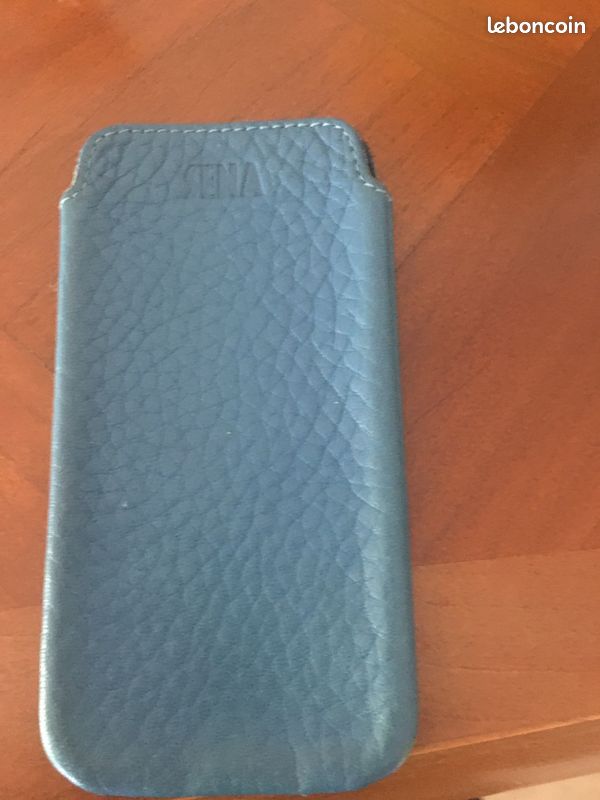 Sena Pochette Ultra fine cuir bleue ciel (image 1)