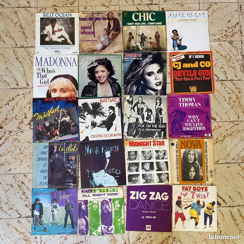 Lot 45 tours vinyle divers tous styles (image 1)