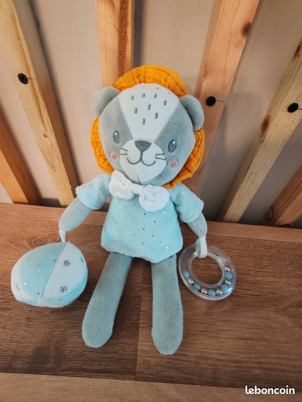 Lion mots d enfants turquoise et gris (image 1)