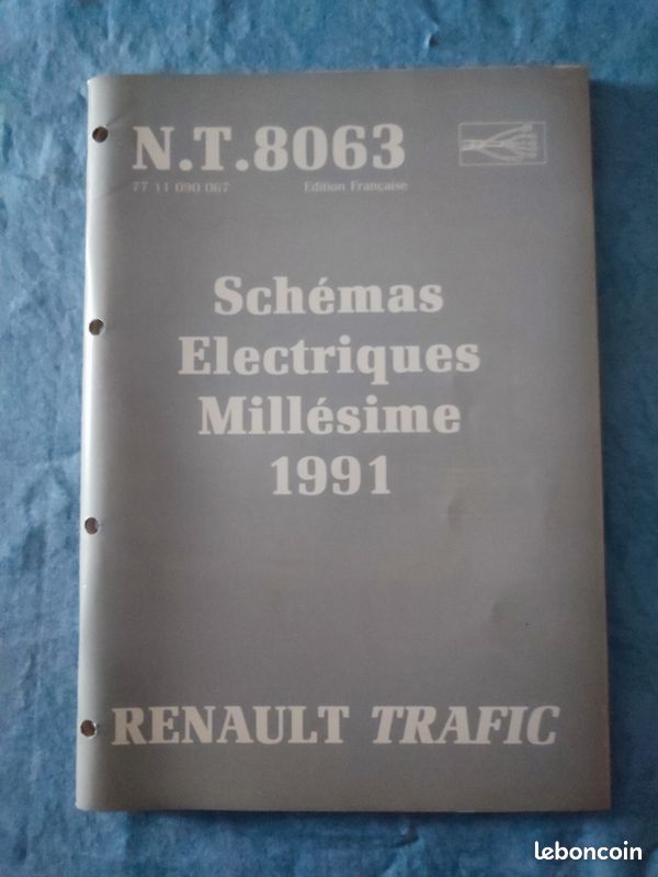 Revue Technique Automobile (RTA) NT8063 - Schémas Électriques Renault Trafic 1991 - Occasion