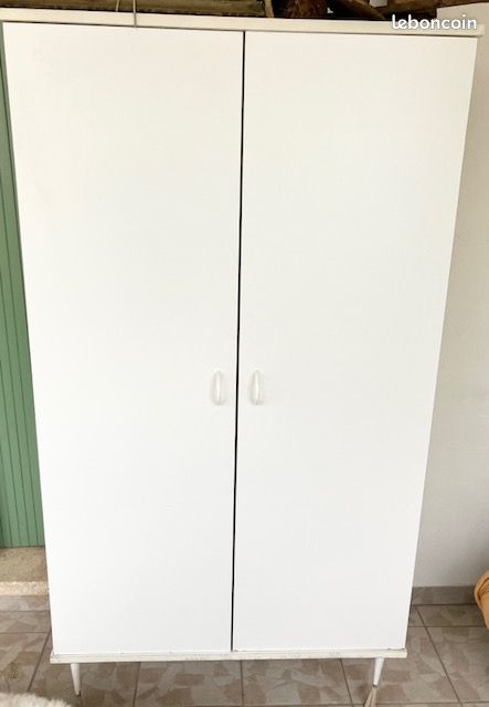 Armoire blanche 2 portes hauteur réglable (image 1)