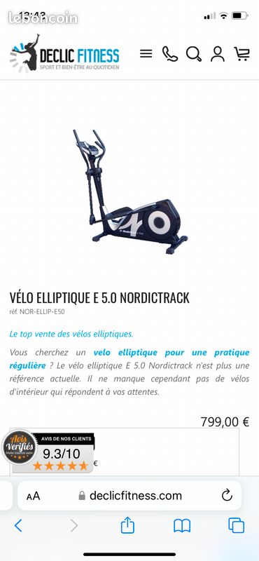 Elliptique nordic track 5.0 (image 1)