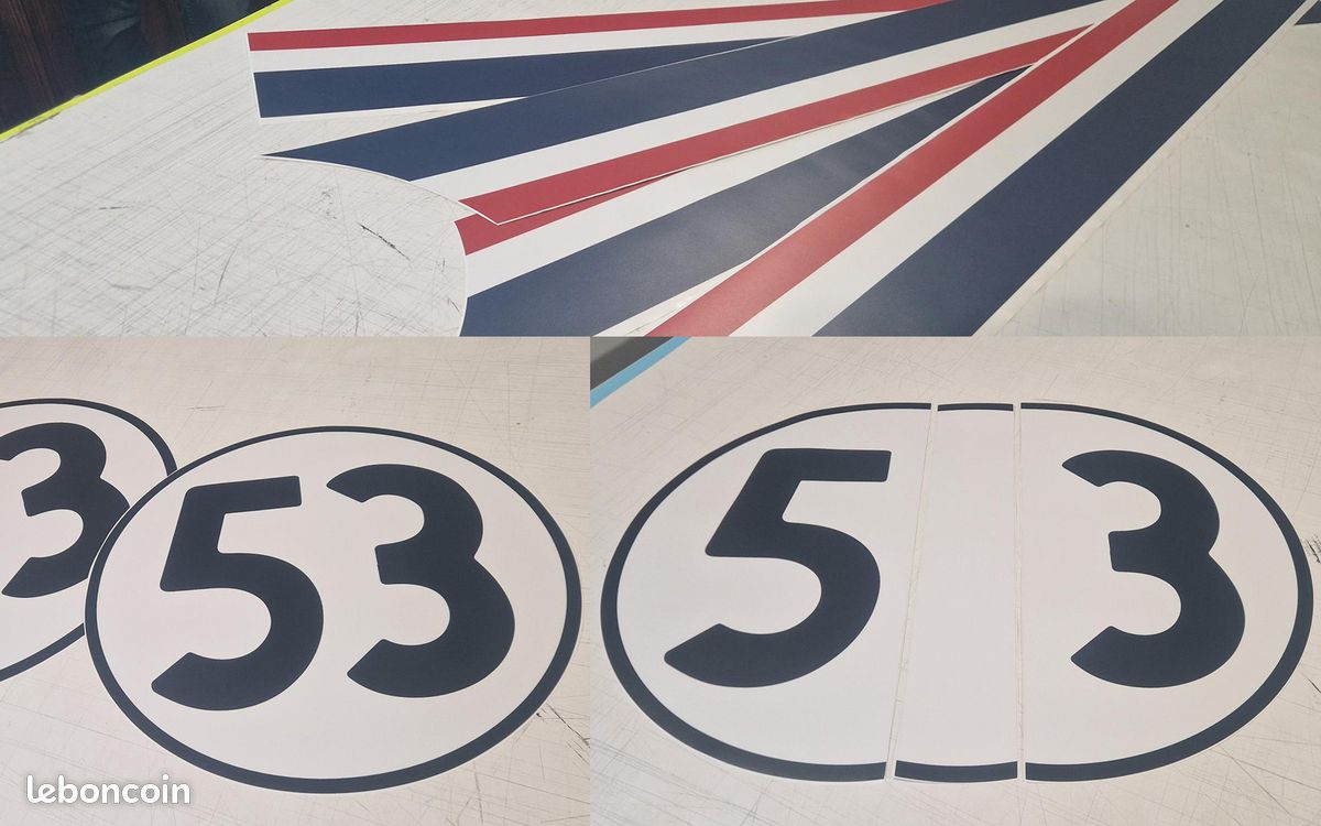 Kit Adhésifs Réplique Coccinelle "Herbie" (53) - Finition Mate Premium (image 3)