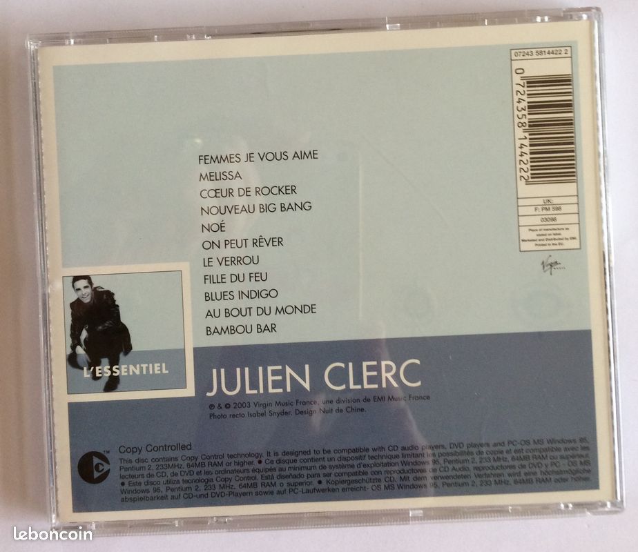 CD de Julien CLERC - L'essentiel - Volume 2 (image 2)