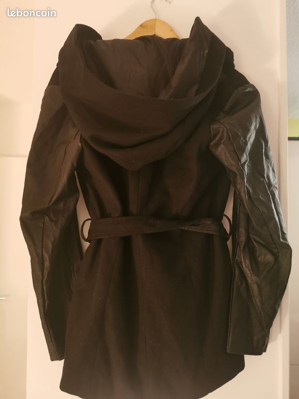 Manteau bi-matière noir 42 (image 3)