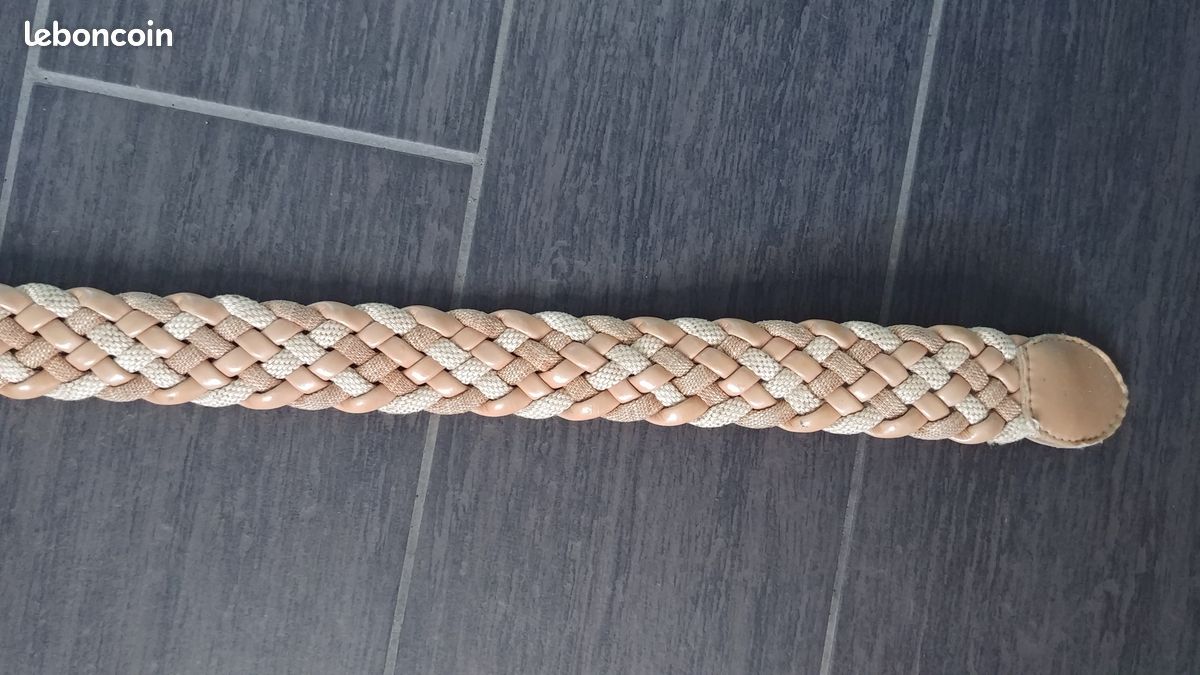 Ceinture large marron tressée (image 3)