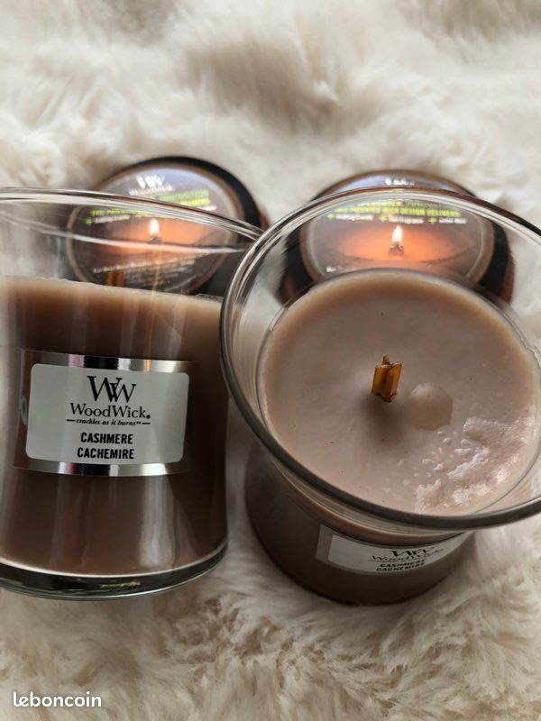 Lot de 2 petites bougies WoodWick, Cachemire (image 2)