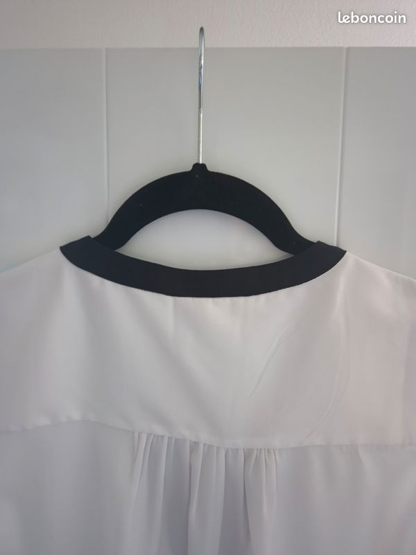 Top Vero Moda blanc/crème – Liseré noir – Taille S (image 7)