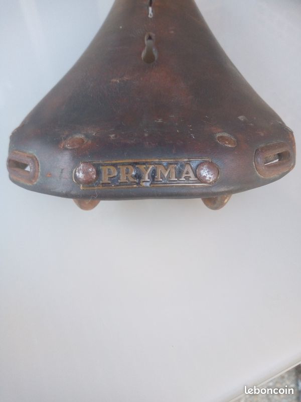 Rare selle en cuir de velo cyclo bma moto ancienne motobecane pryma (image 3)