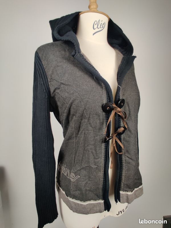 Veste à Capuche Noire Cop Copine Modèle Virginia - Taille 2 - Occasion Très Bon état