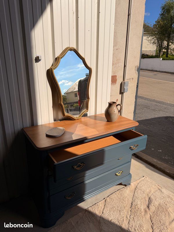 Commode 3 tiroirs - gris/bleu (image 6)