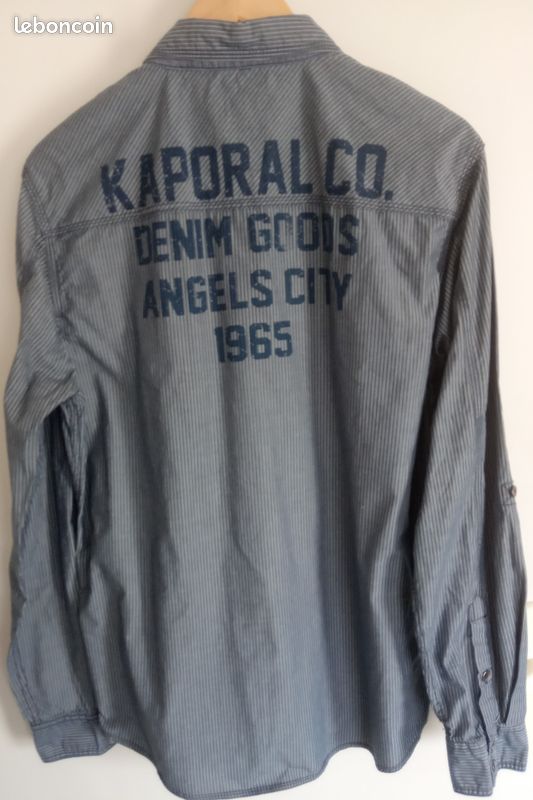 Chemise Homme Slim Noir/gris Kaporal M4 John - Taille XL - Coton Mélangé - Occasion Excellent état