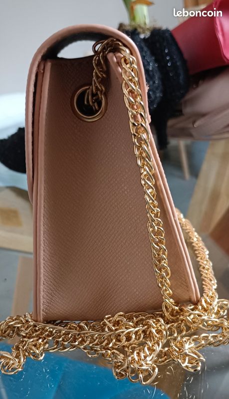 Sac à Main SALAR Sylvie Rose - Sac Ceinture Convertible Avec Chaîne Bandoulière, Neuf Avec étiquettes