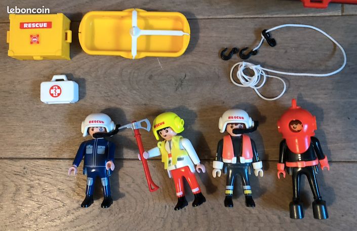 Playmobil 4428 Sauvetage En Mer - Hélicoptère Et Bateau Pneumatique Avec Figurines