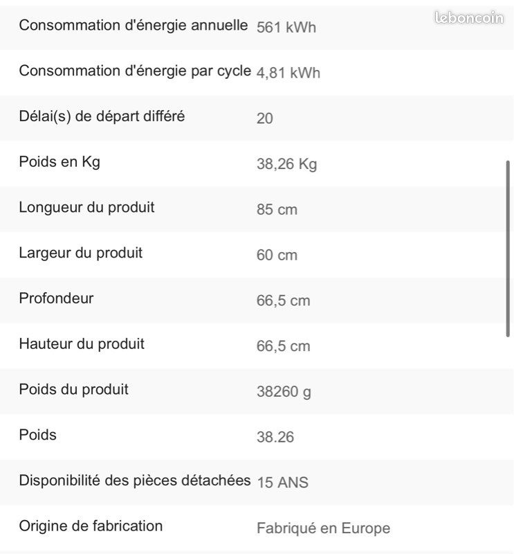 Sèche linge Electrolux 8kg (image 6)