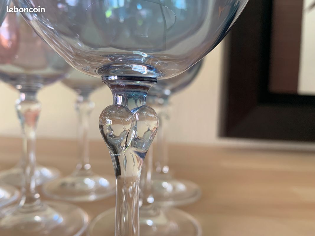 6 verres à eau bleus (image 2)