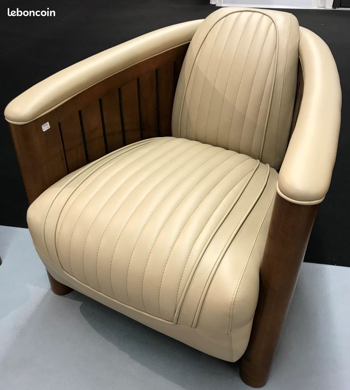 Fauteuil Paquebot « Yacht Club » ivoire (image 2)