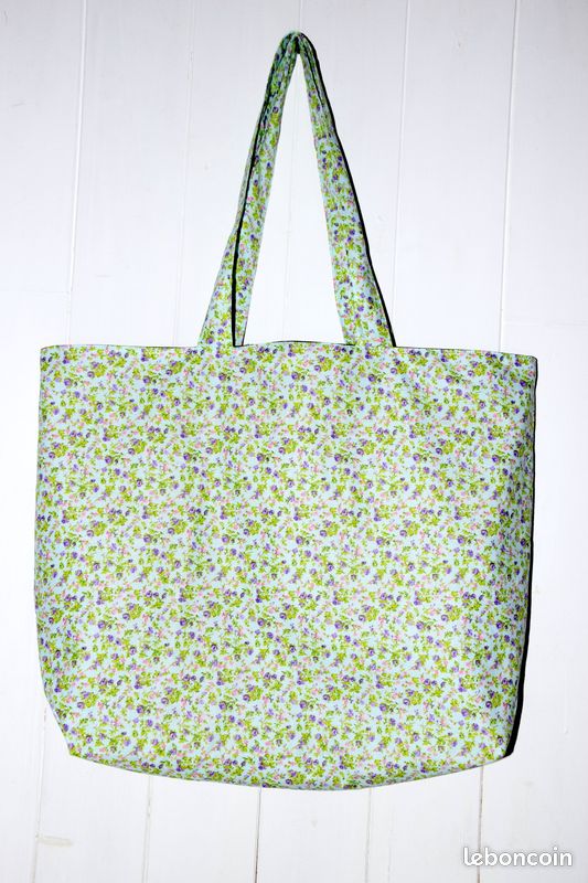 Tote bag doublé, réversible, fait main (image 1)