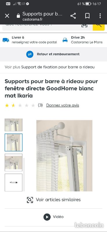 Supports pour barre à rideau ikaria neuf goodhome (image 5)