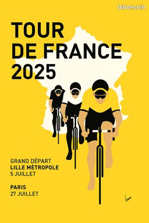 Affiche Poster Tour De France - Étape à Tours, Juillet 2005 (cyclisme, Très Bon état)