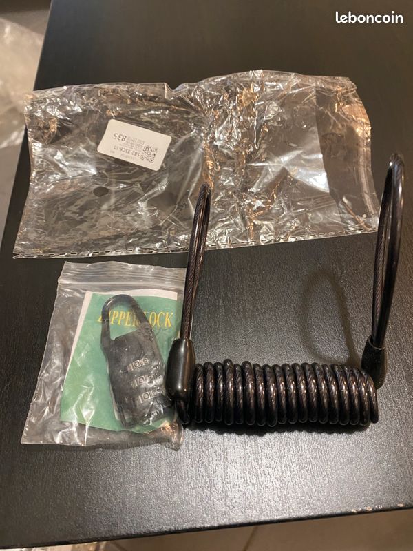 Kit verrouillage cadenas + câble moto vélo neuf (image 1)