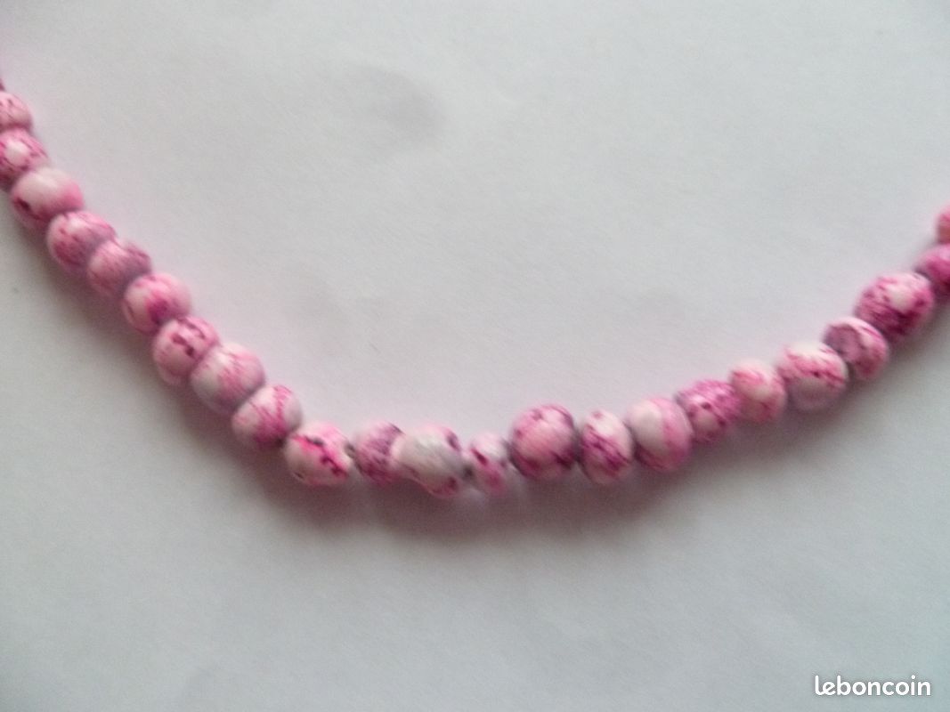 Collier fin perles roses tbe (image 3)