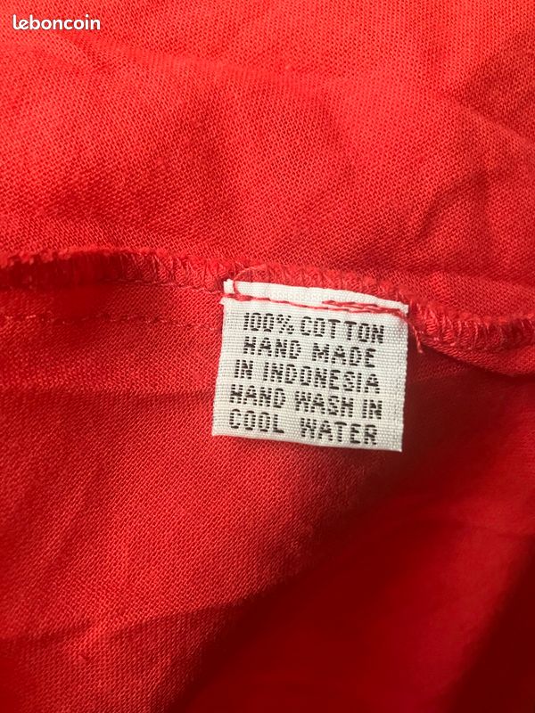 Robe longue rouge à fines bretelles taille L (image 6)