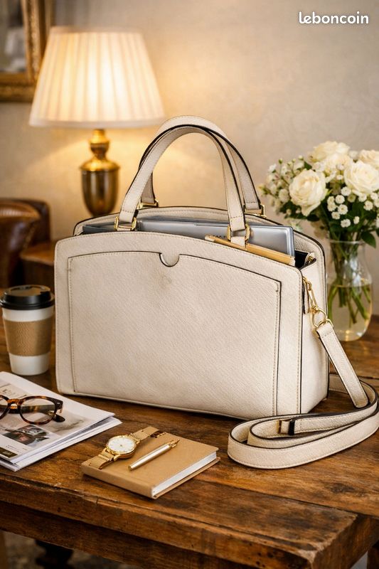 Grand sac à main bandoulière beige - Accessoires & Bagagerie