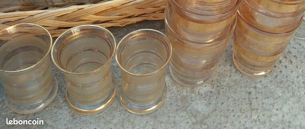 Lot verre de rhum avec dorure (image 1)